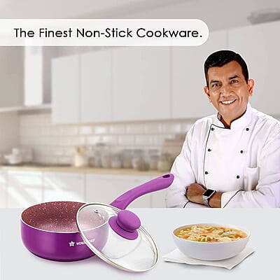 Wonderchef Royal Velvet 18cm Sauce pan with Glass Lid 3 mm thick 2 litres Wonderchef Royal Velvet 18cm Sauce pan with Glass Lid 3 mm thick 2 litres