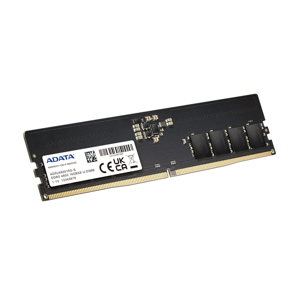 ADATA (UDIMM) DDR5 Desktop Memory, Single RAM Module, Supports Intel & AMD Latest CPU, Intel XMP & AMD Expo, Built in PMIC, On Die ECC, Low Voltage, More Bandwidth, Without Heat Sink ADATA (UDIMM) DDR5 Desktop Memory, Single RAM Module, Supports Intel & AMD Latest CPU, Intel XMP & AMD Expo, Built in PMIC, On Die ECC, Low Voltage, More Bandwidth, Without Heat Sink