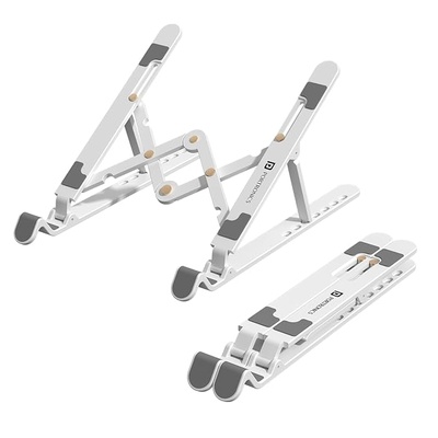 Portronics My Buddy K Lite Foldable Laptop Stand with Adjustable Heights, Anti-Slip Silicone Pads, Collapsible Design, 5 kg Max Weight, ABS Build, Portable & Lightweight Holder Riser (White) Portronics My Buddy K Lite Foldable Laptop Stand with Adjustable Heights, Anti-Slip Silicone Pads, Collapsible Design, 5 kg Max Weight, ABS Build, Portable & Lightweight Holder Riser (White)