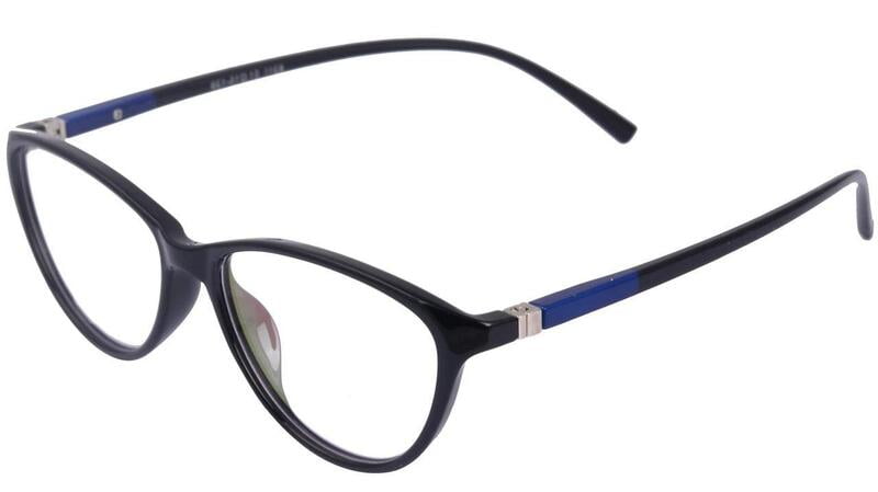 Female Medium Cateye Spectacle Frame. Glossy Black Frame