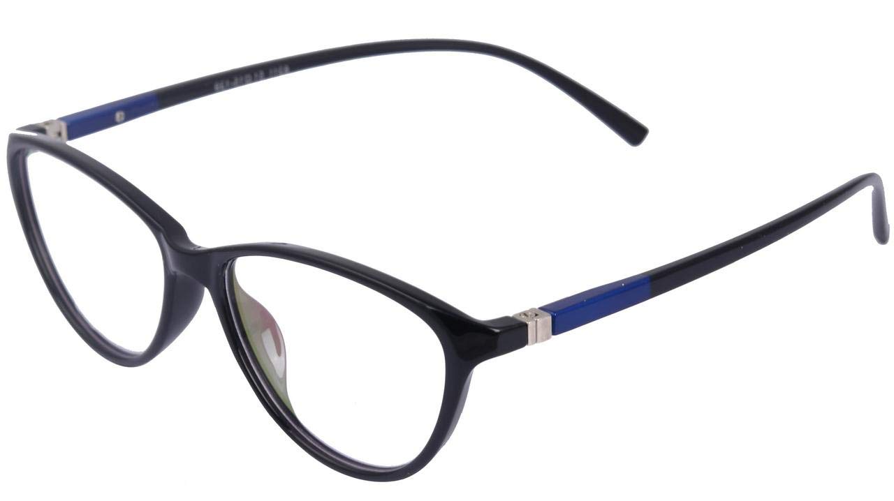 Female Medium Cateye Spectacle Frame. Glossy Black Frame