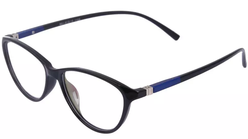 Female Medium Cateye Spectacle Frame. Glossy Black Frame