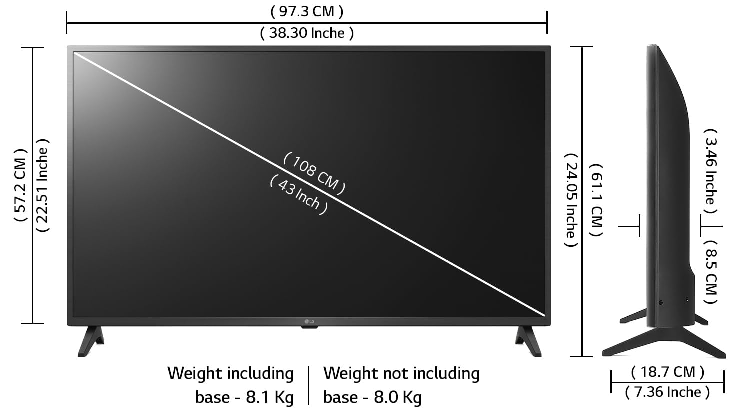 LG 108 cm (43 inches) 4K Ultra HD Smart LED TV 43UQ7550PSF