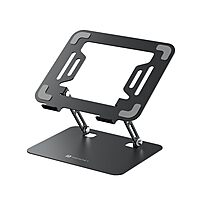Portronics My Buddy K3 Pro Adjustable Laptop Stand | Foldable, Portable Design | Carbon Steel Body for Laptops & Tablets up to (39.62 cm )15.6" | Enhanced Airflow & Ergonomic Comfort (Grey)