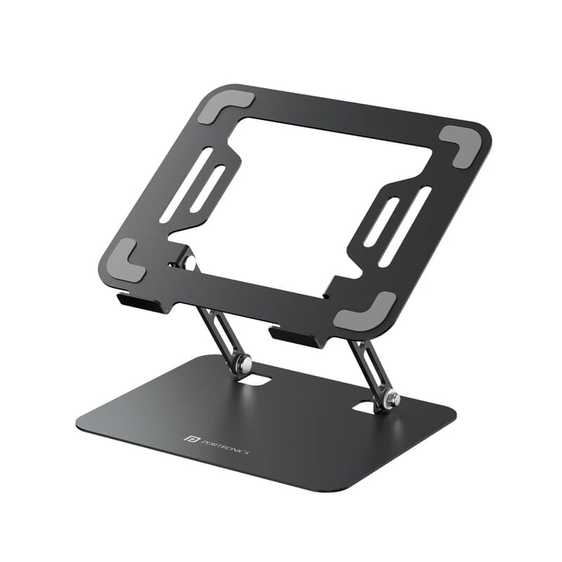 Portronics My Buddy K3 Pro Laptop Stand with Adjustable Height & Angle, Foldable Portable Design, Improved Air Flow