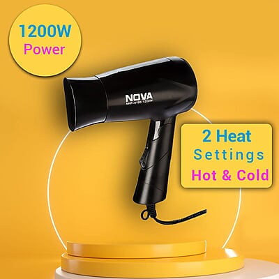 Nova NHP 8100 Silky Shine 1200 Watts Hot and Cold Foldable Hair Dryer