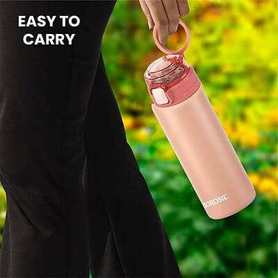 Borosil Aquasport 600 ml Stainless Steel Insulated Water Bottle | Double Wall Vaccum Insulated, Flask | 10 Hours Hot & Cold | Bottle for Office, Gym, School | 1 Year Warranty