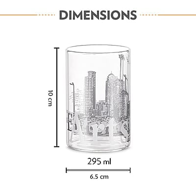 Borosil Artisan Roma 295 ml 6 pcs Set Transparent Drinking Glass |Borosilicate Glass Tumblers for Water, Cold Drinks, Juice| Flame Proof, Microwave & Dishwasher Safe | for Daily use & Gifting