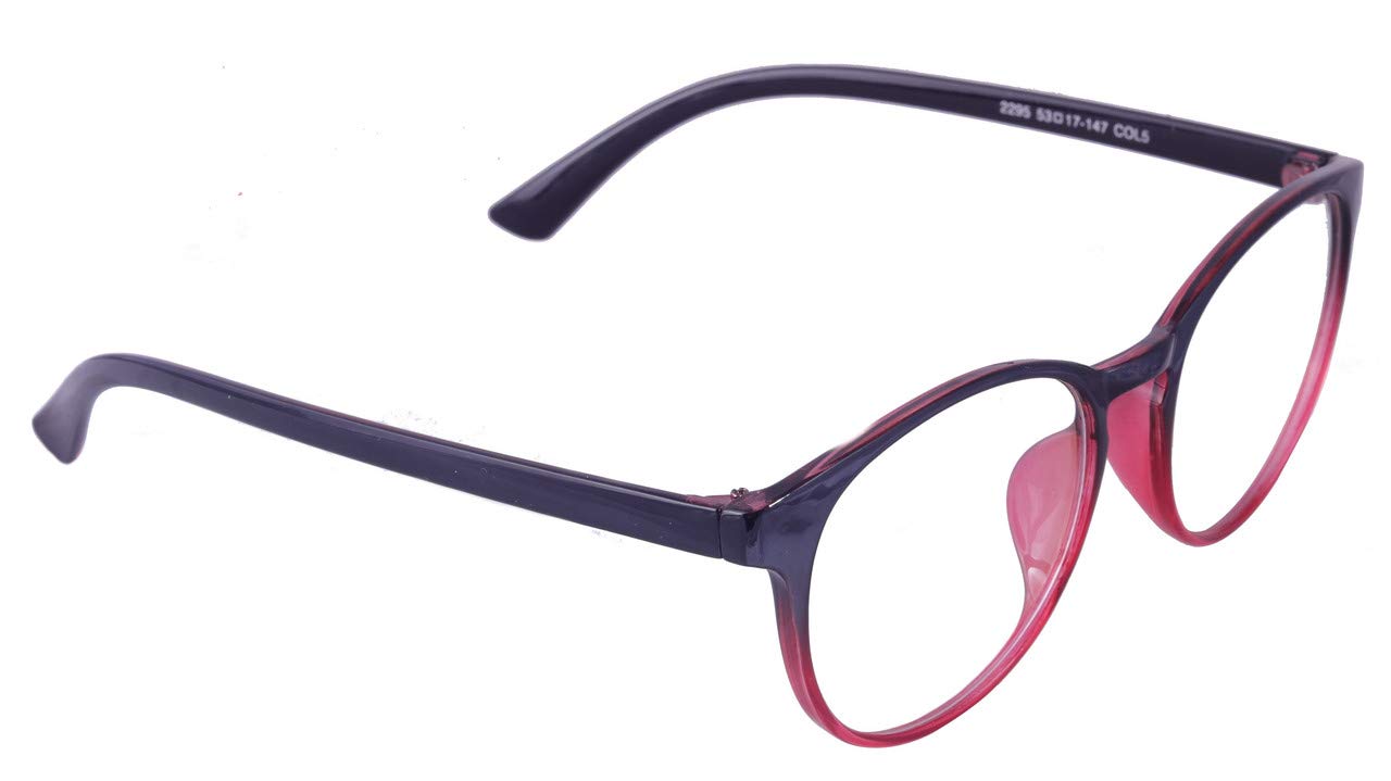 Unisex Oversized Round Spectacle Frame. Red & Black Color Frame.