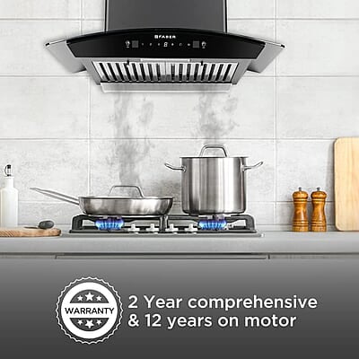 Faber 60 Cm 1500 M³/Hr Autoclean Kitchen Chimney Autoclean Alarm, Mood Energy In Hcsc Bk 60,Touch&Gesture Control,