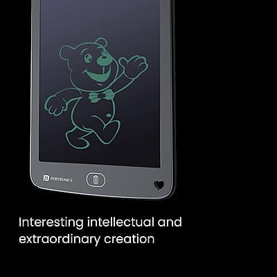 Portronics Ruffpad 12E Re-Writable LCD Writing Pad with 30.4cm (12 inch) Writing Area, India's First Notepad