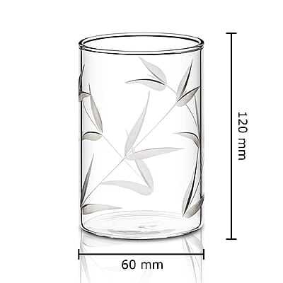 Borosil 350 ml Set of 6 pcs Bouquet Vision Transparent Drinking Glass | Borosilicate Glass Tumblers for Water, Cold Drinks, Juice| Flame Proof, Microwave & Dishwasher Safe | for Daily use & Gifting