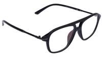 Unisex Large Square Spectacle Frames. Matte Black Color Frame. Transparent ARC Lens.