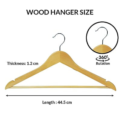 Wooden Cloth Hanger - Pack of 6