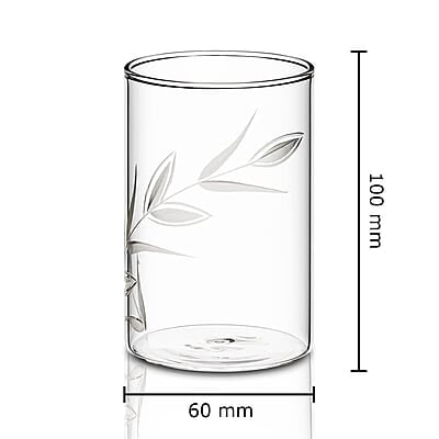 Borosil 350 ml Set of 6 pcs Creeper Vision Transparent Drinking Glass | Borosilicate Glass Tumblers for Water, Cold Drinks, Juice| Flame Proof, Microwave & Dishwasher Safe | for Daily use & Gifting