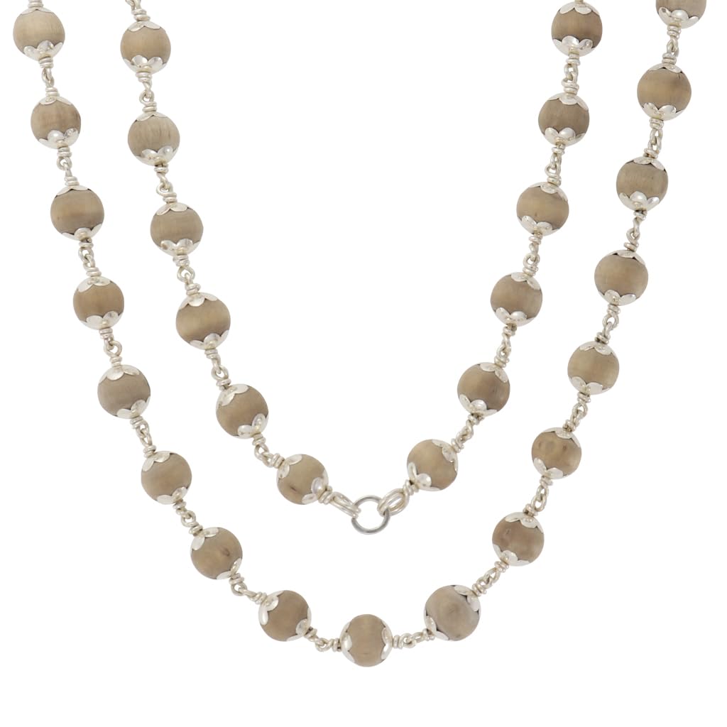 Pure Silver-Tied Tulasi Mala for Ayyappan Devotees Pure Silver-Tied Tulasi Mala for Ayyappan Devotees