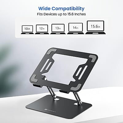 Portronics My Buddy K3 Pro Laptop Stand with Adjustable Height & Angle, Foldable Portable Design, Improved Air Flow