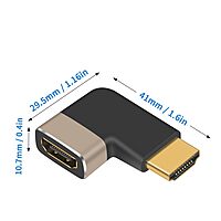 HDMI 2.1 (Male to Female) Right Angle Connector, Supports 8K @ 60Hz, 4K @ 120Hz, Dynamic HDR, 3D & EARV for TV, Laptop, HDR Devices HDMI 2.1 (Male to Female) Right Angle Connector, Supports 8K @ 60Hz, 4K @ 120Hz, Dynamic HDR, 3D & EARV for TV, Laptop, HDR Devices