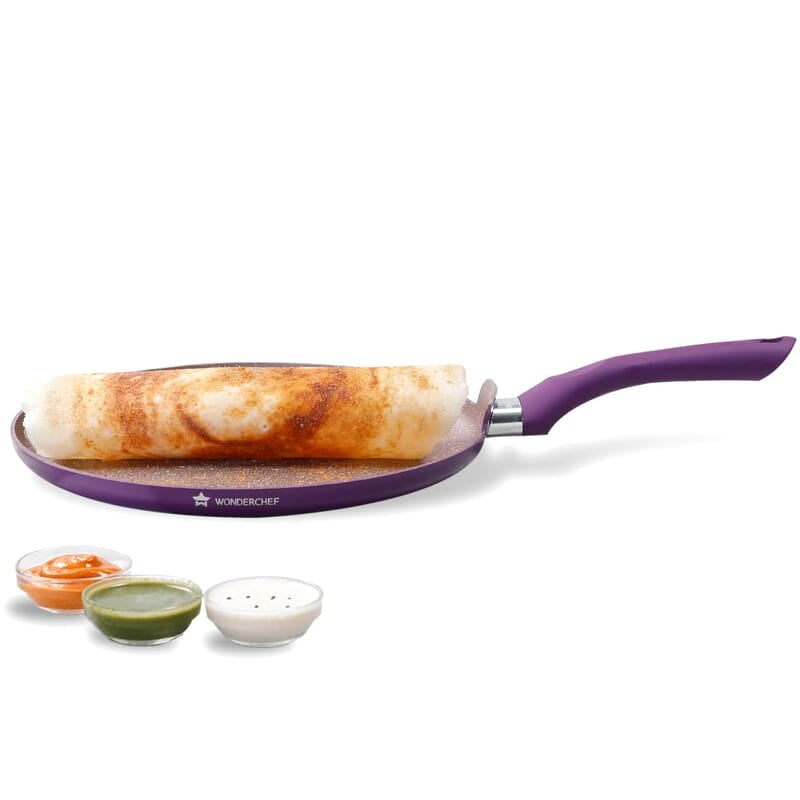 Wonderchef Royal Velvet Non-stick 28cm Dosa Tawa 3 mm thick  1.8 litres Virgin Aluminium