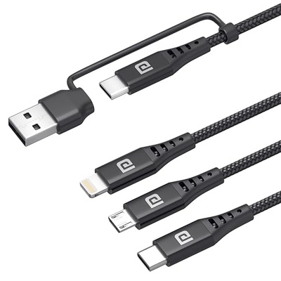 Portronics Konnect J9 3-in-1 (Type C + 8Pin + Micro USB) Cable with Changeable USB Head with 3.0 A Total Output, 1.5M Cable Length(Black) Portronics Konnect J9 3-in-1 (Type C + 8Pin + Micro USB) Cable with Changeable USB Head with 3.0 A Total Output, 1.5M Cable Length(Black)