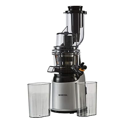 Borosil Health Pro Cold Press Slow Juicer, Portable Slow Juicer, Compact Design, For Fresh Fruits & Vegetables, 200 W