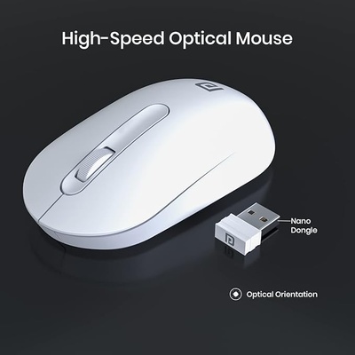 Portronics Toad 13 2.4 GHz Wireless Optical Mouse with USB Nano Receiver, 1200 DPI Resolution Optical Sensor(White) Portronics Toad 13 2.4 GHz Wireless Optical Mouse with USB Nano Receiver, 1200 DPI Resolution Optical Sensor(White)