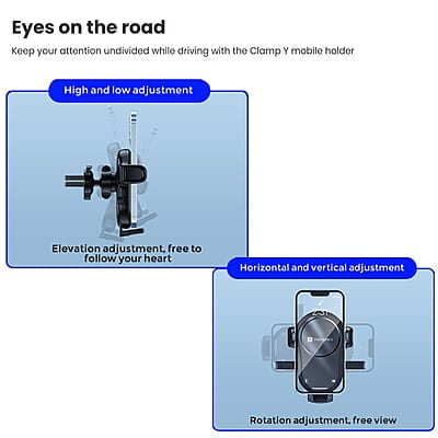 Portronics Clamp Y Adjustable Air Vent Mobile Holder for Car with 360° Rotational