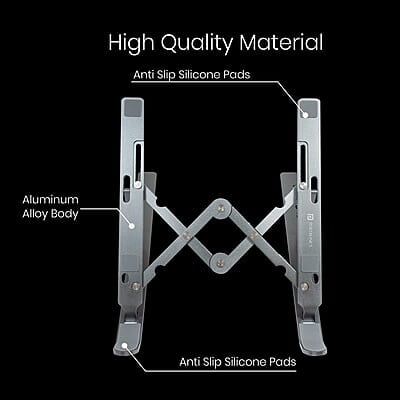 Portronics My Buddy K2 Portable Laptop stand with 7 Adjustable Level, Ergonomic Design, Multifunctional for All Laptops