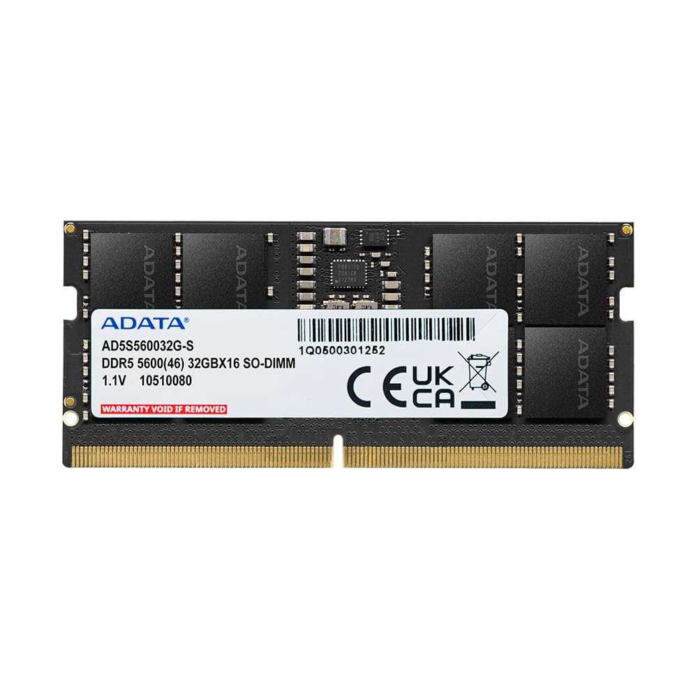 ADATA Premier (SO-DIMM) DDR5 Laptop Memory, Single RAM Module, Supports Intel & AMD Latest CPU, Intel XMP & AMD Expo, Built in PMIC, On Die ECC, Low Voltage, More Bandwidth-Without Heat Sink ADATA Premier (SO-DIMM) DDR5 Laptop Memory, Single RAM Module, Supports Intel & AMD Latest CPU, Intel XMP & AMD Expo, Built in PMIC, On Die ECC, Low Voltage, More Bandwidth-Without Heat Sink