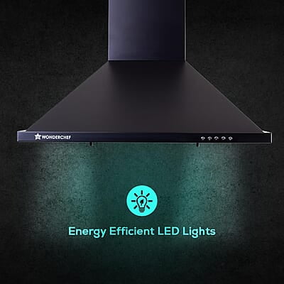 Wonderchef Power Elite Chimney  60cm  1050 m3/hr  Baffle Filter  3 Speed Push Button Controls