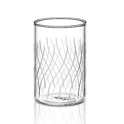 Borosil Vision Cascade Cut 295ml Set of 6 pcs Transparent Drinking Glass | Borosilicate Glass Tumblers for Water, Cold Drinks, Juice| Flame Proof, Microwave & Dishwasher Safe | For Daily use & Gifting