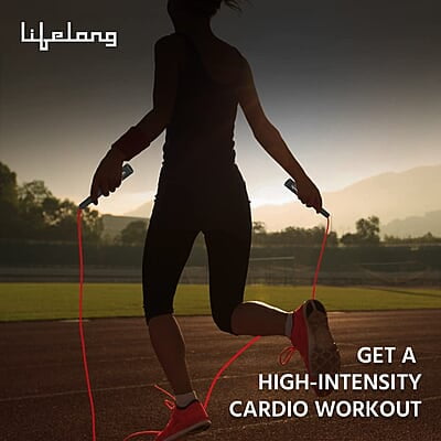 Lifelong LLSR01 Skipping Rope for Men, Women & Children - Jump Rope for Exercise Workout & Weight Loss