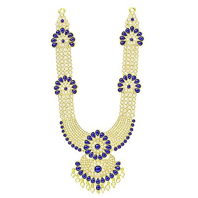 God White Pink and Blue Stone Deity Harama for Pooja