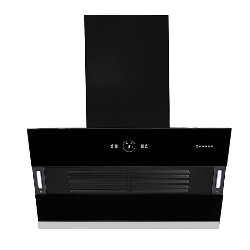 Faber 75 cm 1200 m3/hr Slant, Filterless Auto Clean Chimney talian Design (HOOD VERTIGO FL SC AC BK 75