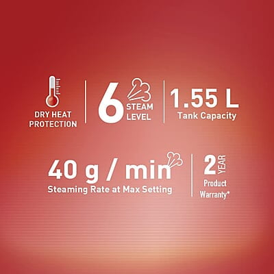 Havells Steamo 1800 Watt Garment Steamer (Red & White) (Ghggsbtr180), 1800 Watt