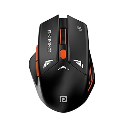 Portronics Vader Pro Wireless Gaming Mouse with 2.4 GHz Receiver, 6 Buttons, Thumb Support, High-Precision Tracking, Ergonomic Comfort, Adjustable Optical DPI for Laptop, PC, Mac
