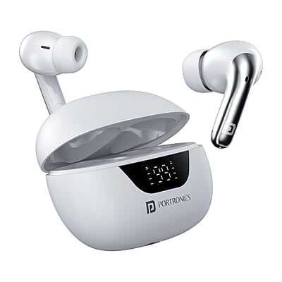 Portronics Harmonics Twins 28 ANC TWS in Ear Earbuds with Smart Touch Control, 50 Hours Playback, Quad Mic ENC