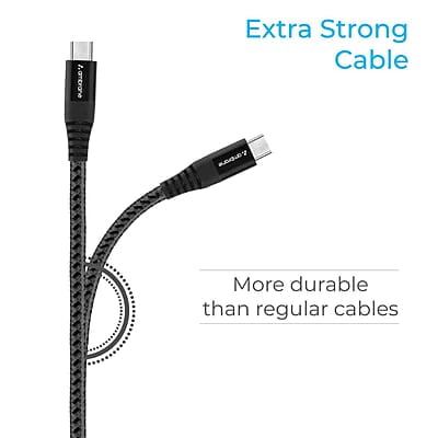 Ambrane Type C Cable 3A Fast Charging 1M Braided Cable for Smartphones, Tablets, Laptops & other Type C devices, 480Mbps Data Sync, Quick Charge 3.0 (RCT 10