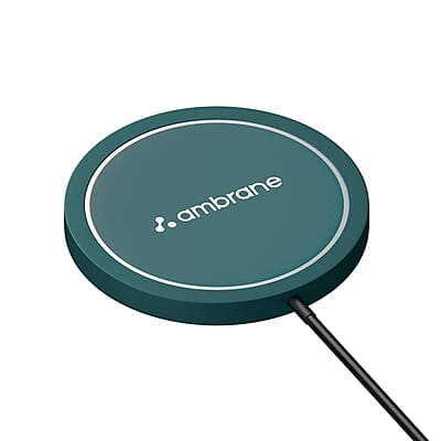Ambrane Aero-Sync 15 Watt Fast Charging Wireless Pad, Compatible with Wireless Charging Enabled Devices, Smartphones