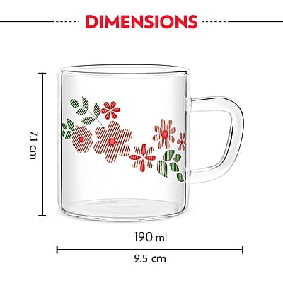 Borosil Vision Ayana Tea n Coffee Classic Mug Set of 6 Pcs 190 ml | Borosillicate Glass, Microwave Safe, Scratch Resistance, Lightweight | for Chai, Green Tea, Milk | Transparent Borosil Vision Ayana Tea n Coffee Classic Mug Set of 6 Pcs 190 ml | Borosillicate Glass, Microwave Safe, Scratch Resistance, Lightweight | for Chai, Green Tea, Milk | Transparent