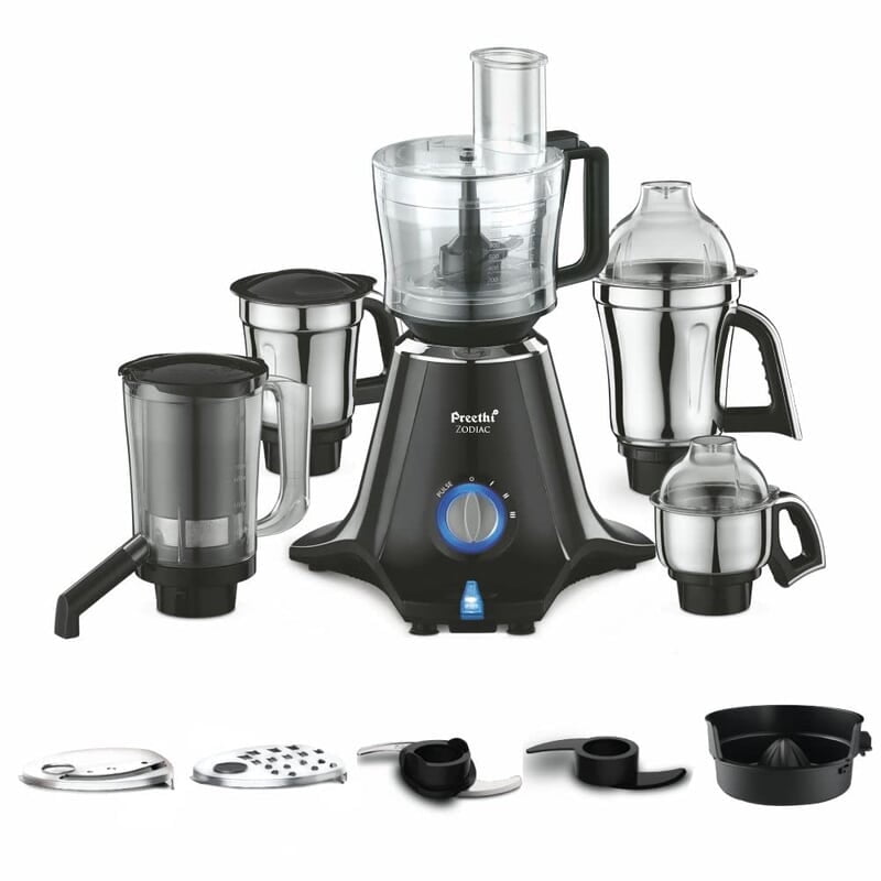 Preethi Zodiac Mg-218 Mixer Grinder for Kitchen, 5 Jars 750 Watt Mixie