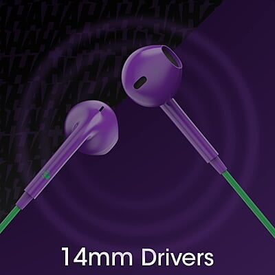 ZEBRONICS DC Joker Edition Buds 30 3.5mm Stereo Wired in Ear Earphone with Inline Microphone for Calling, Volume Control, Multifunction Button, 14mm Drivers, Stylish eartip Design