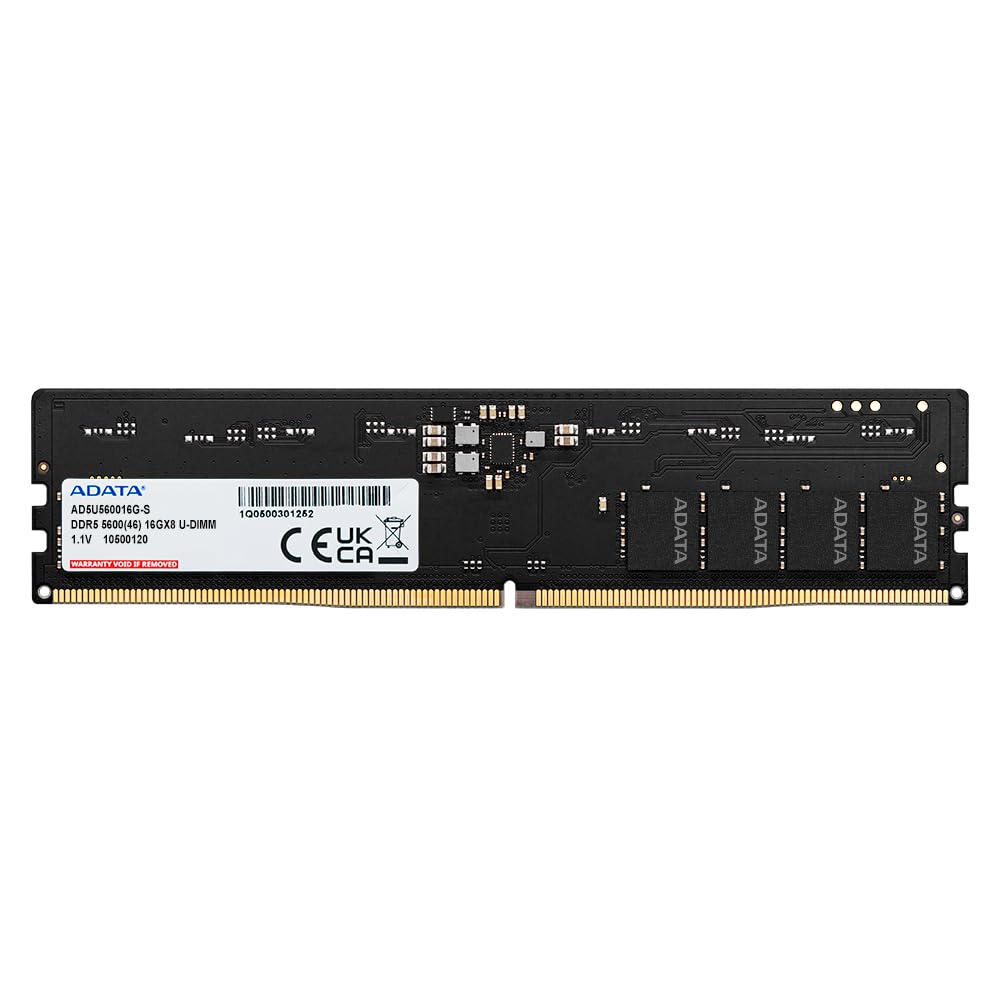 ADATA (UDIMM) DDR5 Desktop Memory, Single RAM Module, Supports Intel & AMD Latest CPU, Intel XMP & AMD Expo, Built in PMIC, On Die ECC, Low Voltage, More Bandwidth, Without Heat Sink ADATA (UDIMM) DDR5 Desktop Memory, Single RAM Module, Supports Intel & AMD Latest CPU, Intel XMP & AMD Expo, Built in PMIC, On Die ECC, Low Voltage, More Bandwidth, Without Heat Sink