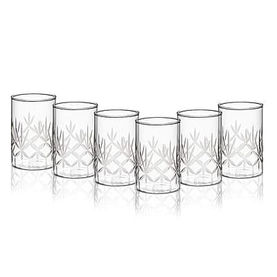 Borosil 295 ml Set of 6 pcs Meadow Vision Transparent Drinking Glass | Borosilicate Glass Tumblers for Water, Cold Drinks, Juice| Flame Proof, Microwave & Dishwasher Safe | for Daily use & Gifting