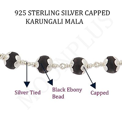 Original Karungali Mala with Silver Ayyappan Pendant – Spiritual Black Wood Mala