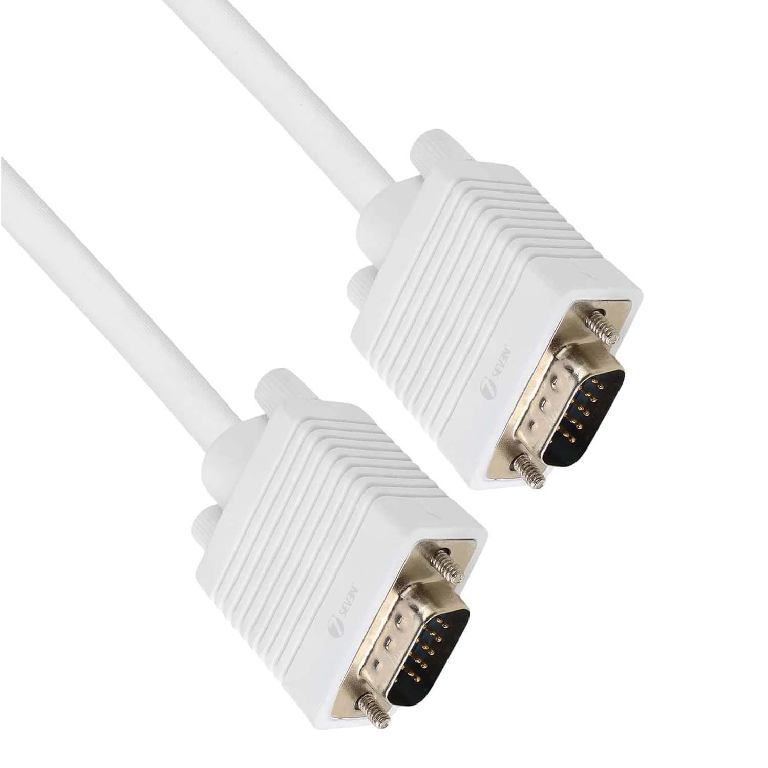 VGA Male to Male 3+4 ,15-Pin Cable/Adapter for PC, Monitor, Projector, Laptop, TV, LCD/LED (White) VGA Male to Male 3+4 ,15-Pin Cable/Adapter for PC, Monitor, Projector, Laptop, TV, LCD/LED (White)