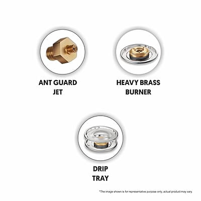 Preethi Blu Flame Zeal Plus Glass Top 2-Burner Manual Gas Stove