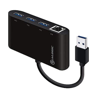 ALOGIC USB 3.0 SuperSpeed 3 Port HUB and Gigabit Ethernet Adapter (Driverless / Plug & Play) | U33HGHEDF ALOGIC USB 3.0 SuperSpeed 3 Port HUB and Gigabit Ethernet Adapter (Driverless / Plug & Play) | U33HGHEDF