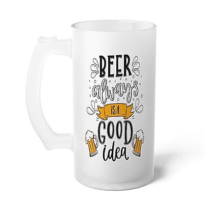 Sublimation Printed Froaster Beer Mug with Handle Beer is a Good Idea Funny Quotes Sublimation Printed Froaster Beer Mug with Handle Beer is a Good Idea Funny Quotes