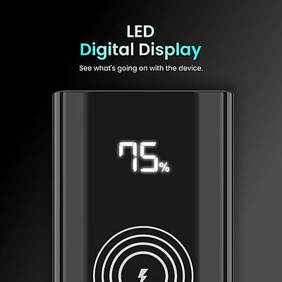 Portronics Power 10 10000 mAh 22.5 W PD Fast Charging  15W Li-Polymer Premium Edition Wireless Power Bank